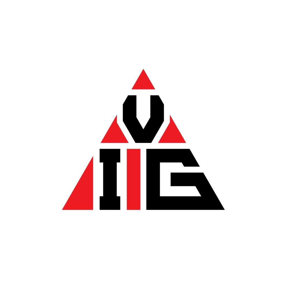 vig diseño de logotipo de letra triangular con forma de triángulo. monograma de diseño de logotipo de triángulo vig. plantilla de logotipo de vector de triángulo vig con color rojo. logotipo triangular vig logotipo simple, elegante y lujoso.