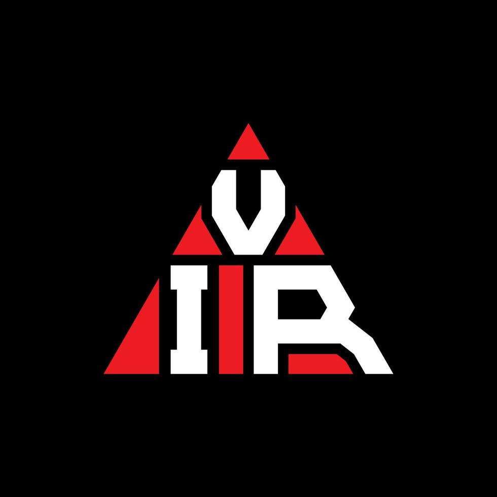diseño de logotipo de letra de triángulo vir con forma de triángulo. monograma de diseño del logotipo del triángulo vir. plantilla de logotipo de vector de triángulo vir con color rojo. logotipo triangular vir logotipo simple, elegante y lujoso.