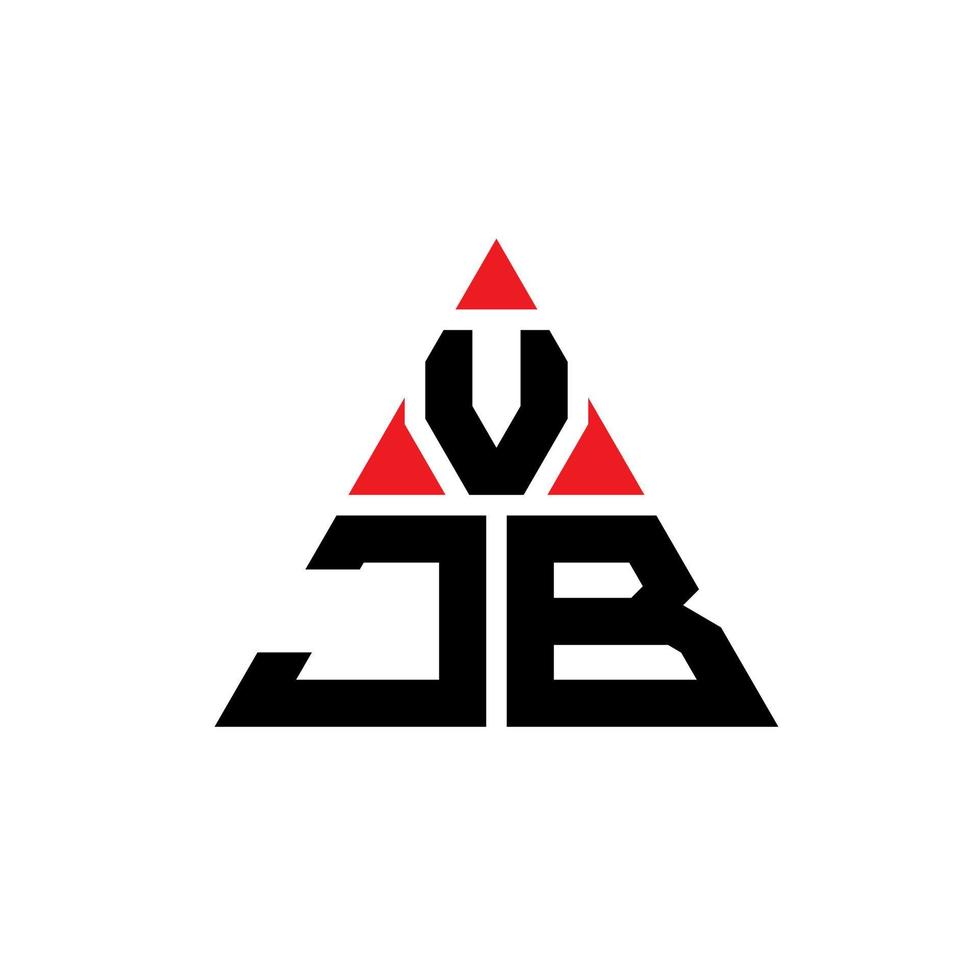 Diseño de logotipo de letra triangular vjb con forma de triángulo. monograma de diseño de logotipo de triángulo vjb. plantilla de logotipo de vector de triángulo vjb con color rojo. logotipo triangular vjb logotipo simple, elegante y lujoso.