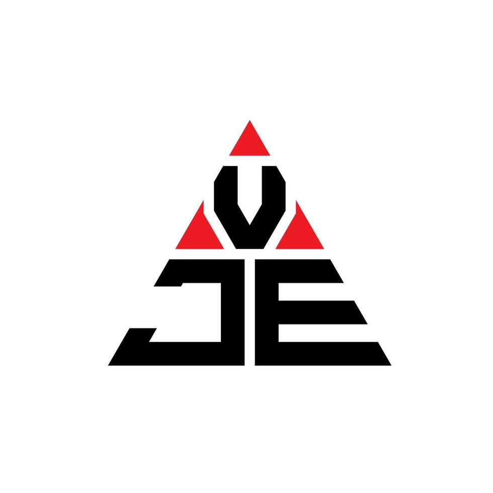 vje diseño de logotipo de letra triangular con forma de triángulo. monograma de diseño de logotipo de triángulo vje. plantilla de logotipo de vector de triángulo vje con color rojo. logotipo triangular vje logotipo simple, elegante y lujoso.
