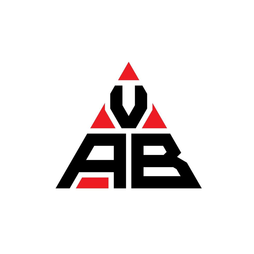 diseño de logotipo de letra de triángulo vab con forma de triángulo. monograma de diseño de logotipo de triángulo vab. plantilla de logotipo de vector de triángulo vab con color rojo. logotipo triangular vab logotipo simple, elegante y lujoso.