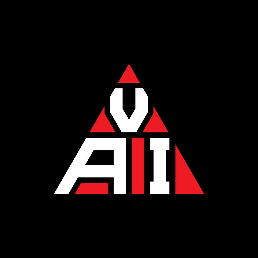 diseño de logotipo de letra triangular vai con forma de triángulo. monograma de diseño del logotipo del triángulo vai. plantilla de logotipo de vector de triángulo vai con color rojo. logotipo triangular vai logotipo simple, elegante y lujoso.