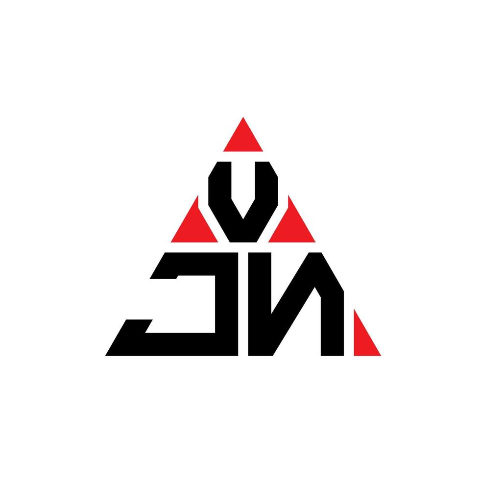 Diseño de logotipo de letra triangular vjn con forma de triángulo. monograma de diseño del logotipo del triángulo vjn. plantilla de logotipo de vector de triángulo vjn con color rojo. logo triangular vjn logo simple, elegante y lujoso.