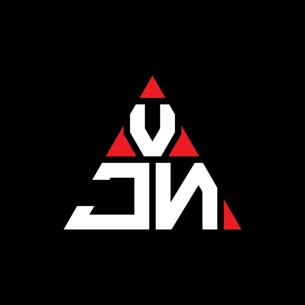 Diseño de logotipo de letra triangular vjn con forma de triángulo. monograma de diseño de logotipo de triángulo vjn. plantilla de logotipo de vector de triángulo vjn con color rojo. logo triangular vjn logo simple, elegante y lujoso.