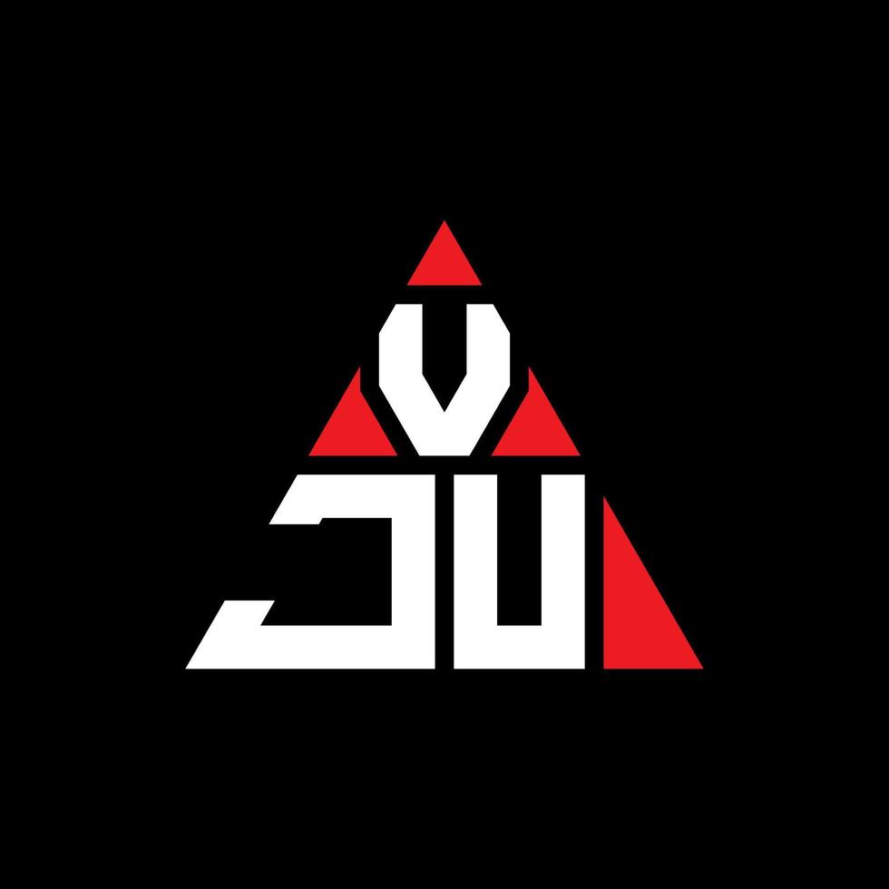 diseño de logotipo de letra triangular vju con forma de triángulo. monograma de diseño del logotipo del triángulo vju. plantilla de logotipo de vector de triángulo vju con color rojo. logotipo triangular vju logotipo simple, elegante y lujoso.