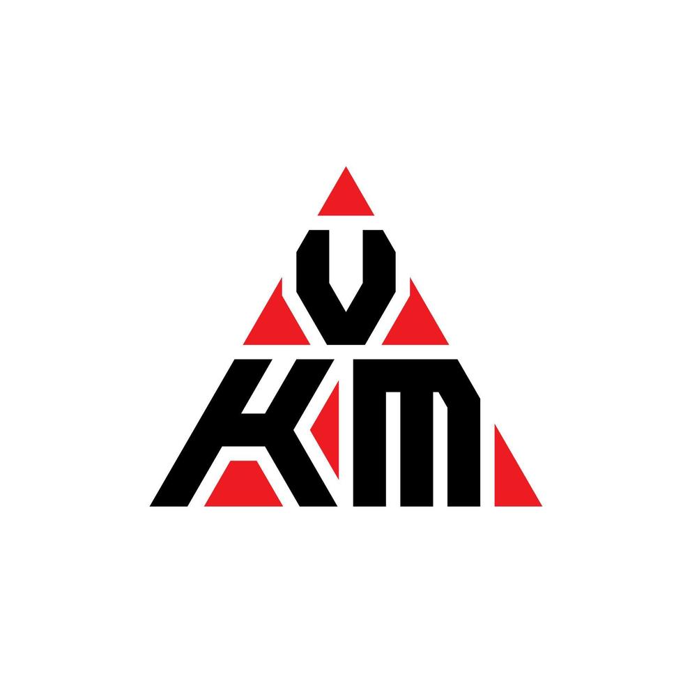 Diseño de logotipo de letra triangular vkm con forma de triángulo. monograma de diseño del logotipo del triángulo vkm. plantilla de logotipo de vector de triángulo vkm con color rojo. logotipo triangular vkm logotipo simple, elegante y lujoso.