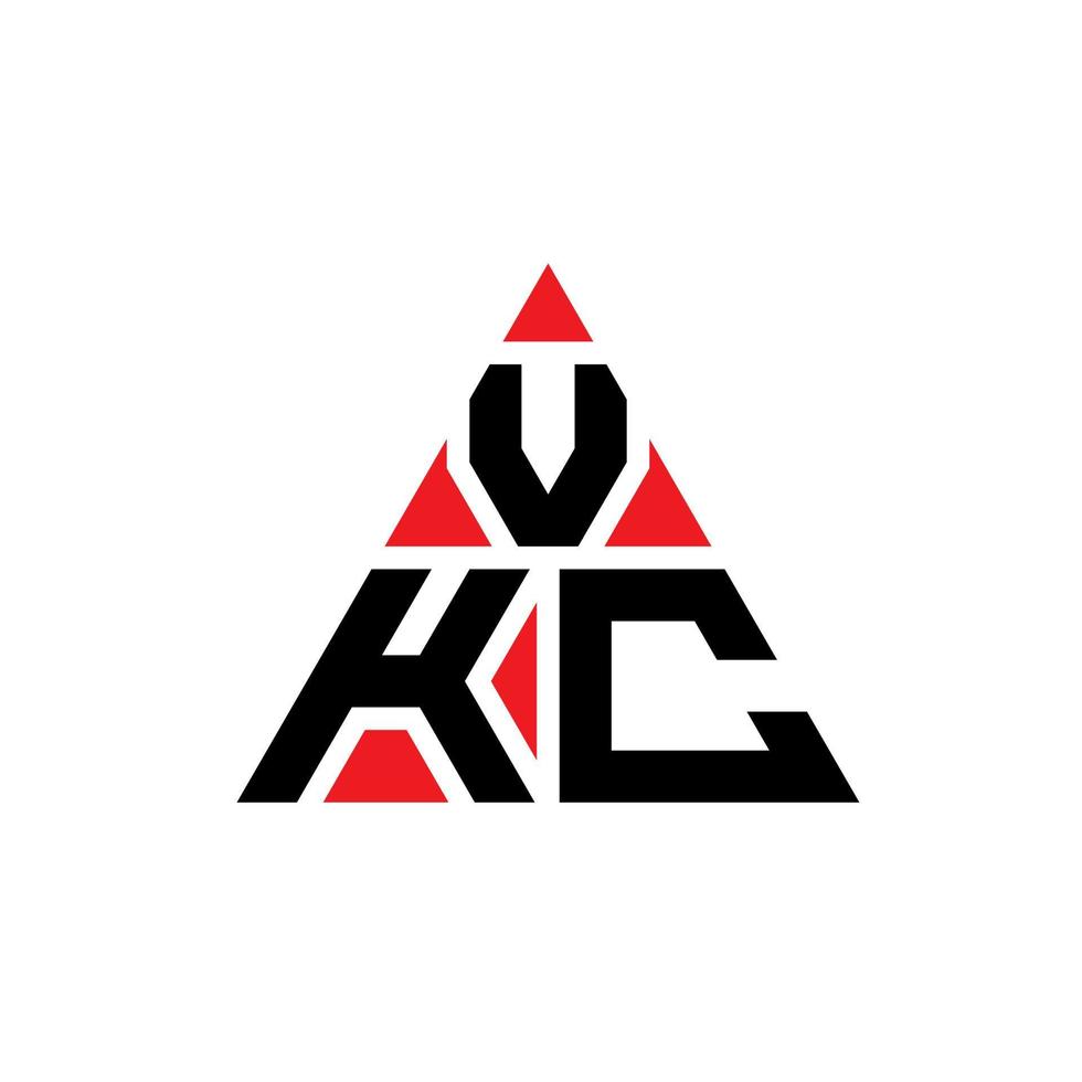 Diseño de logotipo de letra triangular vkc con forma de triángulo. monograma de diseño de logotipo de triángulo vkc. plantilla de logotipo de vector de triángulo vkc con color rojo. logotipo triangular vkc logotipo simple, elegante y lujoso.