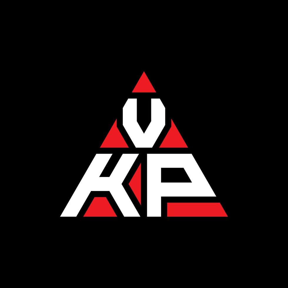 VKP triangle letter logo design with triangle shape. VKP triangle logo design monogram. VKP triangle vector logo template with red color. VKP triangular logo Simple, Elegant, and Luxurious Logo.