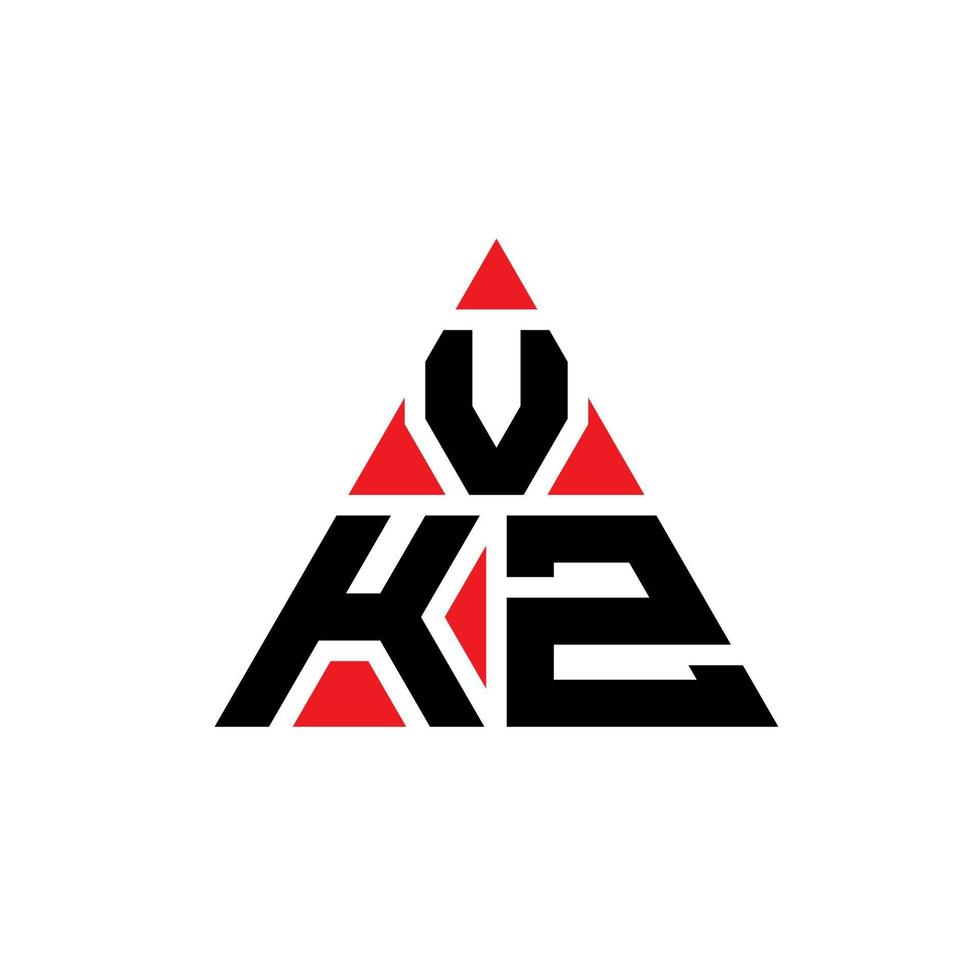 Diseño de logotipo de letra triangular vkz con forma de triángulo. monograma de diseño de logotipo de triángulo vkz. plantilla de logotipo de vector de triángulo vkz con color rojo. logotipo triangular vkz logotipo simple, elegante y lujoso.