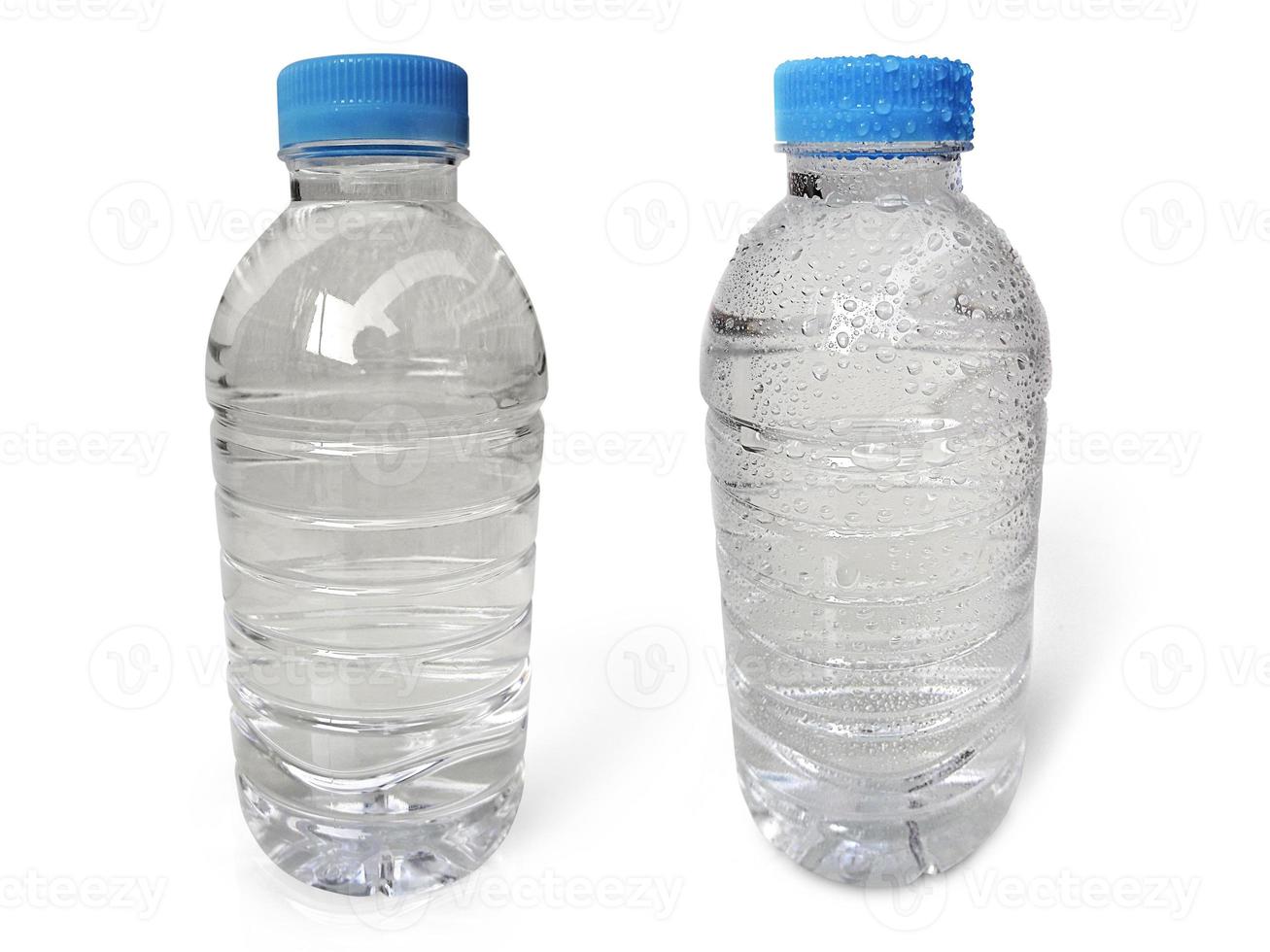 Empty clean and clear water bottle isolated on with isolated on a white background photo