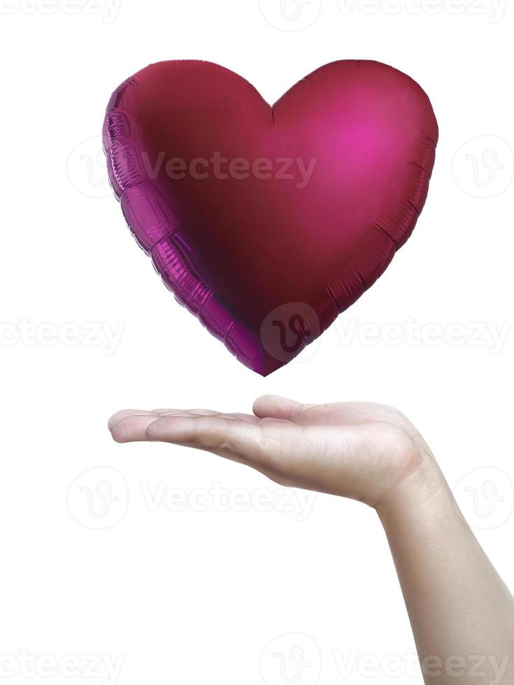 Heart from in on hands of the man photo