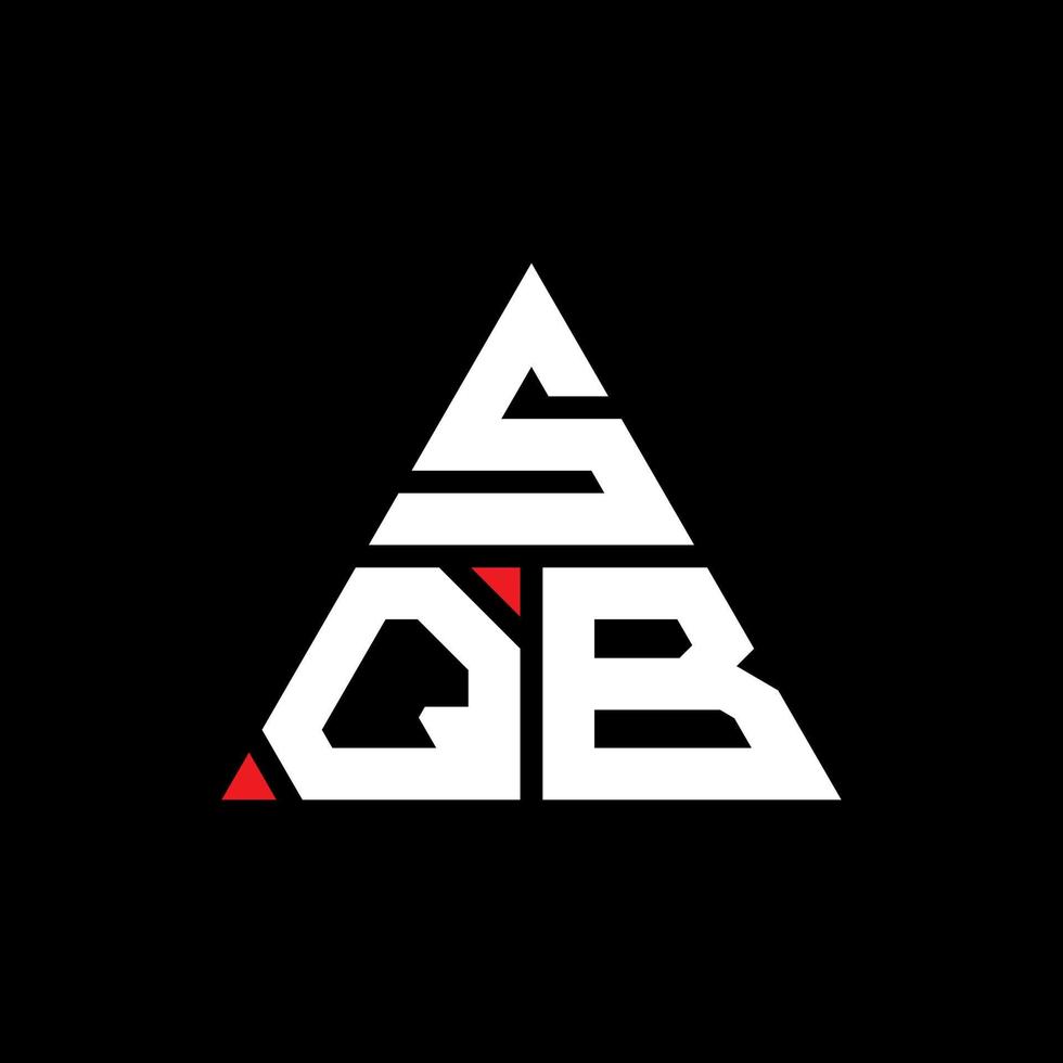 SQB triangle letter logo design with triangle shape. SQB triangle logo design monogram. SQB triangle vector logo template with red color. SQB triangular logo Simple, Elegant, and Luxurious Logo.