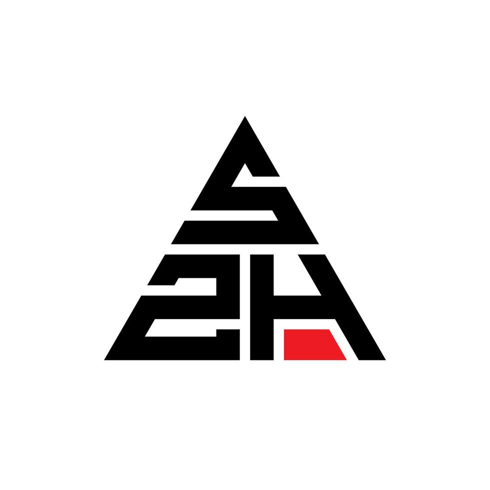 diseño de logotipo de letra triangular szh con forma de triángulo. monograma de diseño de logotipo de triángulo szh. plantilla de logotipo de vector de triángulo szh con color rojo. logotipo triangular szh logotipo simple, elegante y lujoso.