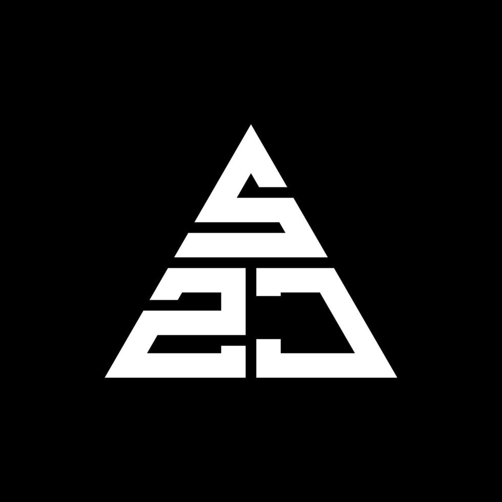 diseño de logotipo de letra triangular szj con forma de triángulo. monograma de diseño del logotipo del triángulo szj. plantilla de logotipo de vector de triángulo szj con color rojo. logotipo triangular szj logotipo simple, elegante y lujoso.