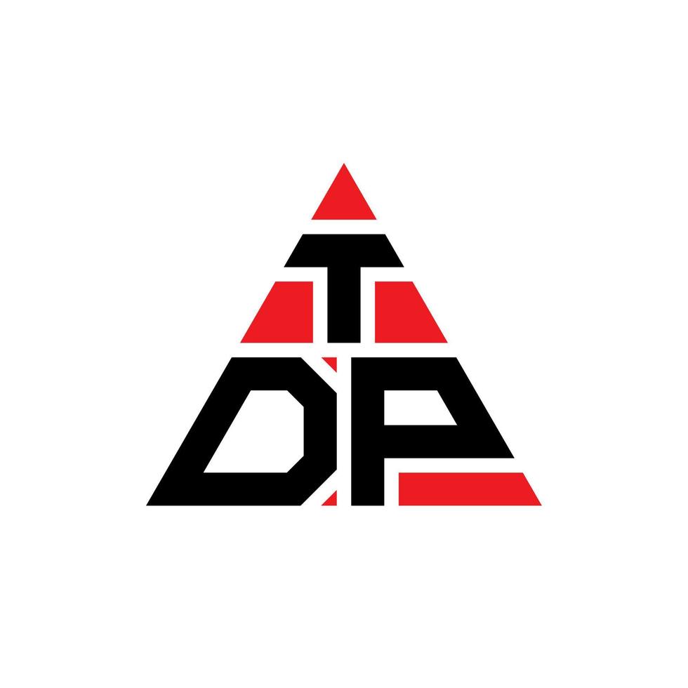 diseño de logotipo de letra triangular tdp con forma de triángulo. monograma de diseño del logotipo del triángulo tdp. plantilla de logotipo de vector de triángulo tdp con color rojo. logotipo triangular tdp logotipo simple, elegante y lujoso.
