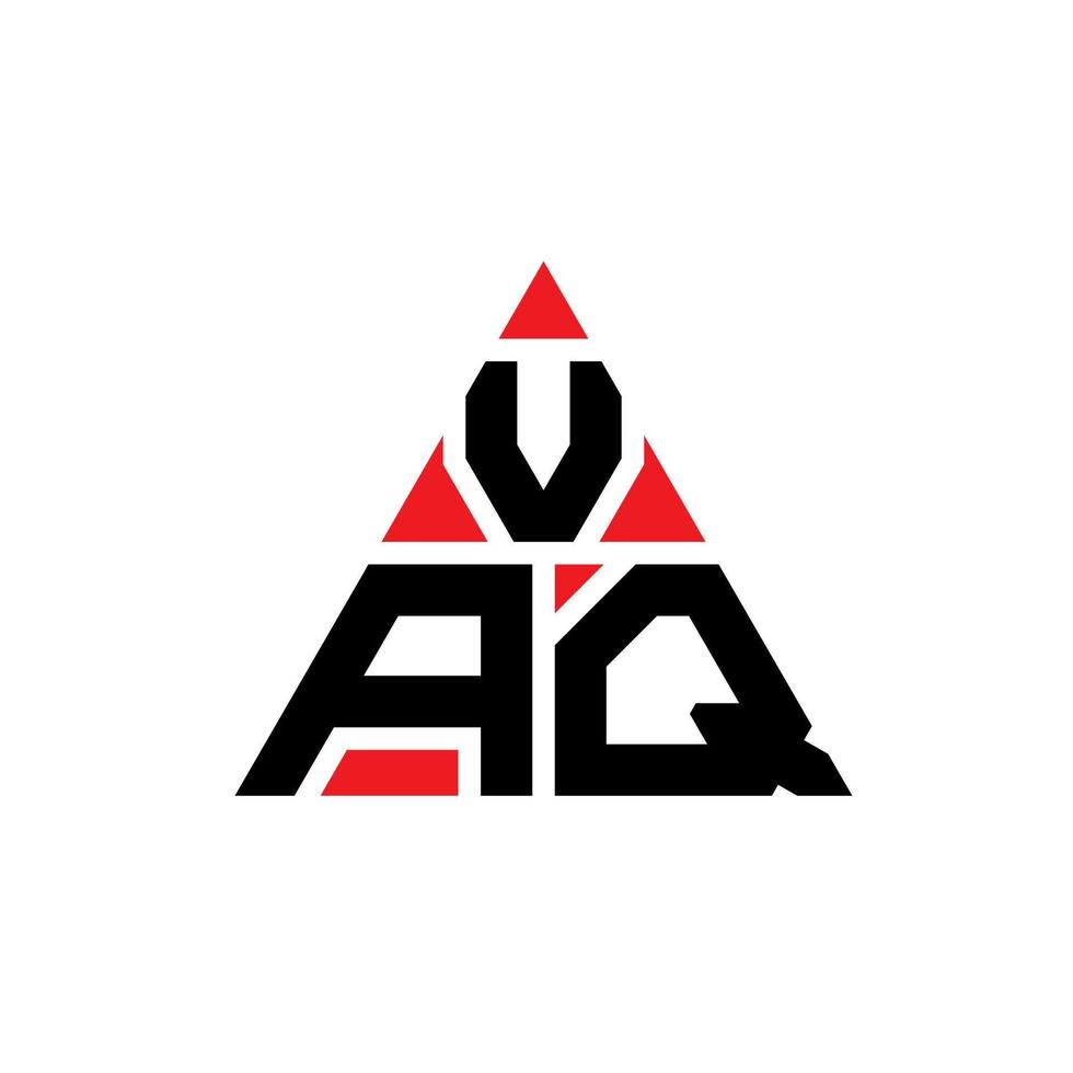 diseño de logotipo de letra triangular vaq con forma de triángulo. monograma de diseño del logotipo del triángulo vaq. plantilla de logotipo de vector de triángulo vaq con color rojo. logotipo triangular vaq logotipo simple, elegante y lujoso.