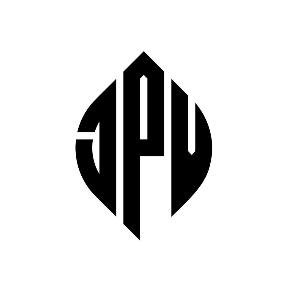 jpv diseño de logotipo de letra circular con forma de círculo y elipse. jpv letras elipses con estilo tipográfico. las tres iniciales forman un logo circular. vector de marca de letra de monograma abstracto del emblema del círculo jpv.