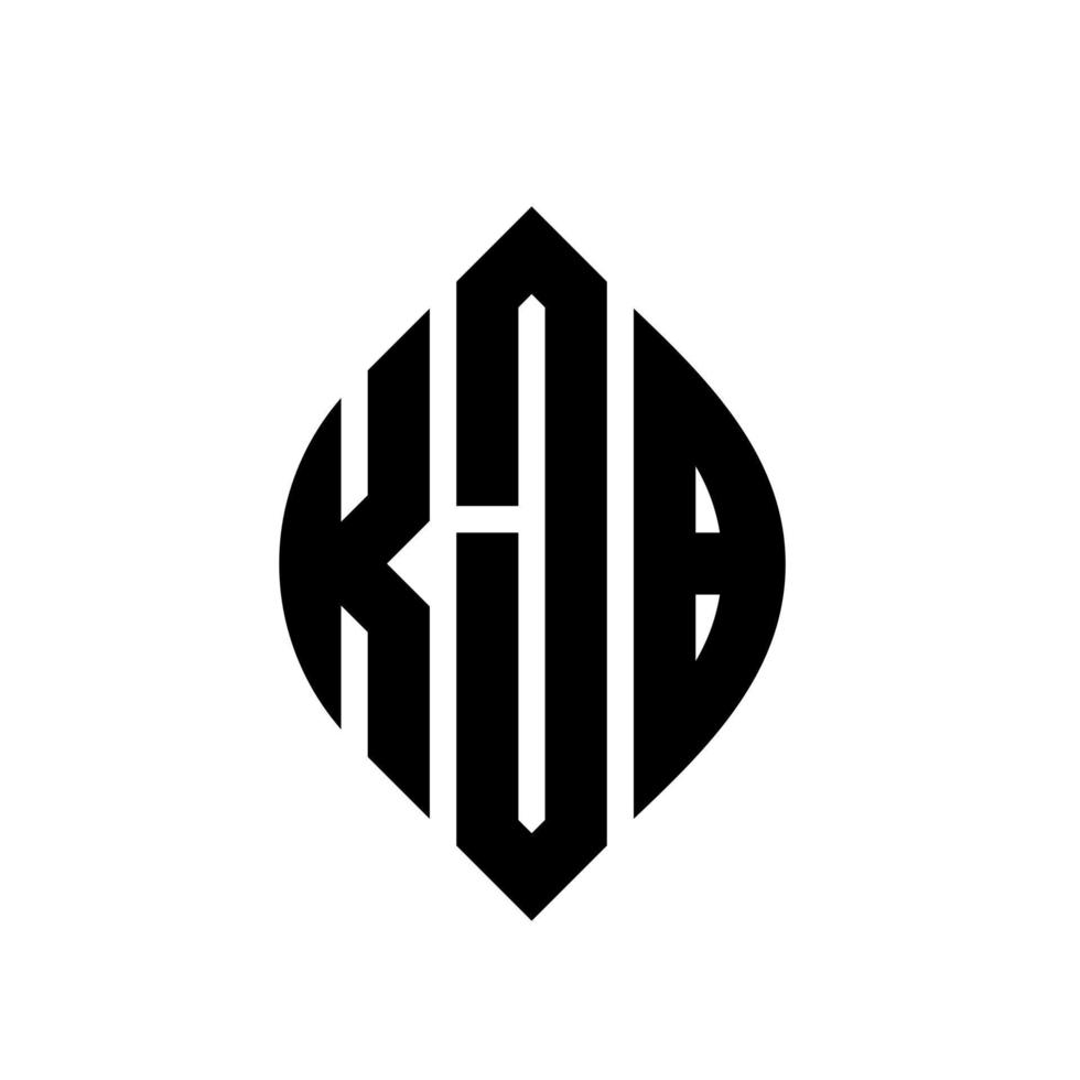 diseño de logotipo de letra de círculo kjb con forma de círculo y elipse. kjb letras elipses con estilo tipográfico. las tres iniciales forman un logo circular. vector de marca de letra de monograma abstracto del emblema del círculo kjb.