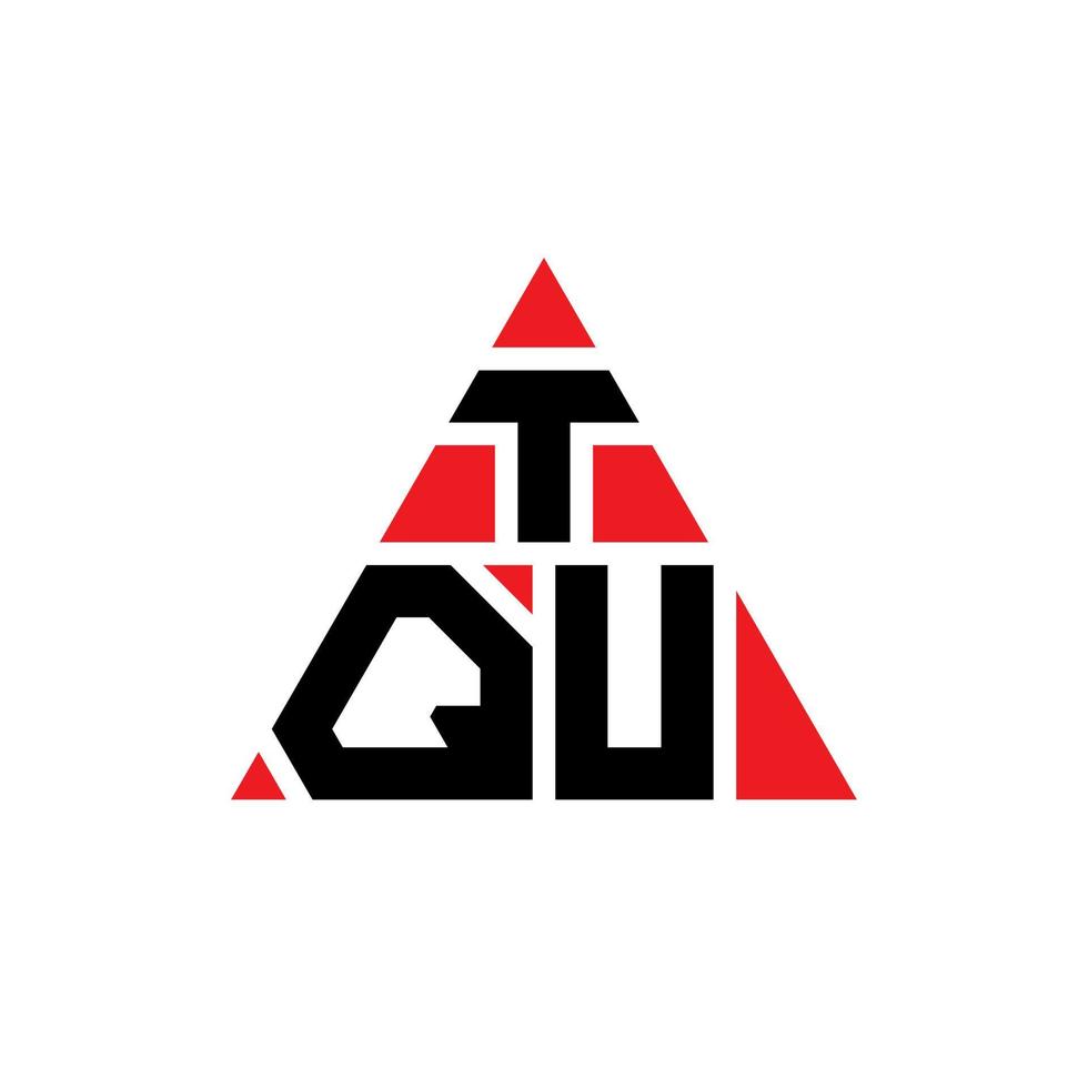 diseño de logotipo de letra triangular tqu con forma de triángulo. monograma de diseño de logotipo de triángulo tqu. plantilla de logotipo de vector de triángulo tqu con color rojo. logotipo triangular tqu logotipo simple, elegante y lujoso.