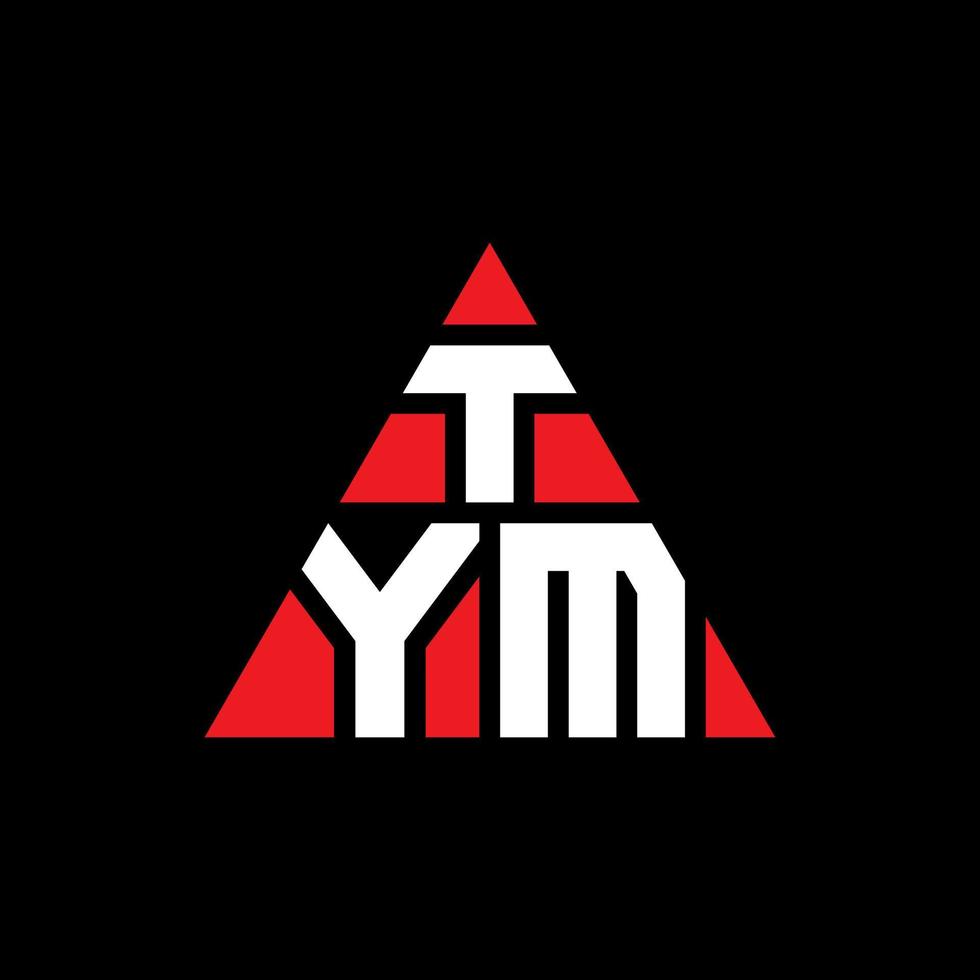 TYM triangle letter logo design with triangle shape. TYM triangle logo design monogram. TYM triangle vector logo template with red color. TYM triangular logo Simple, Elegant, and Luxurious Logo.