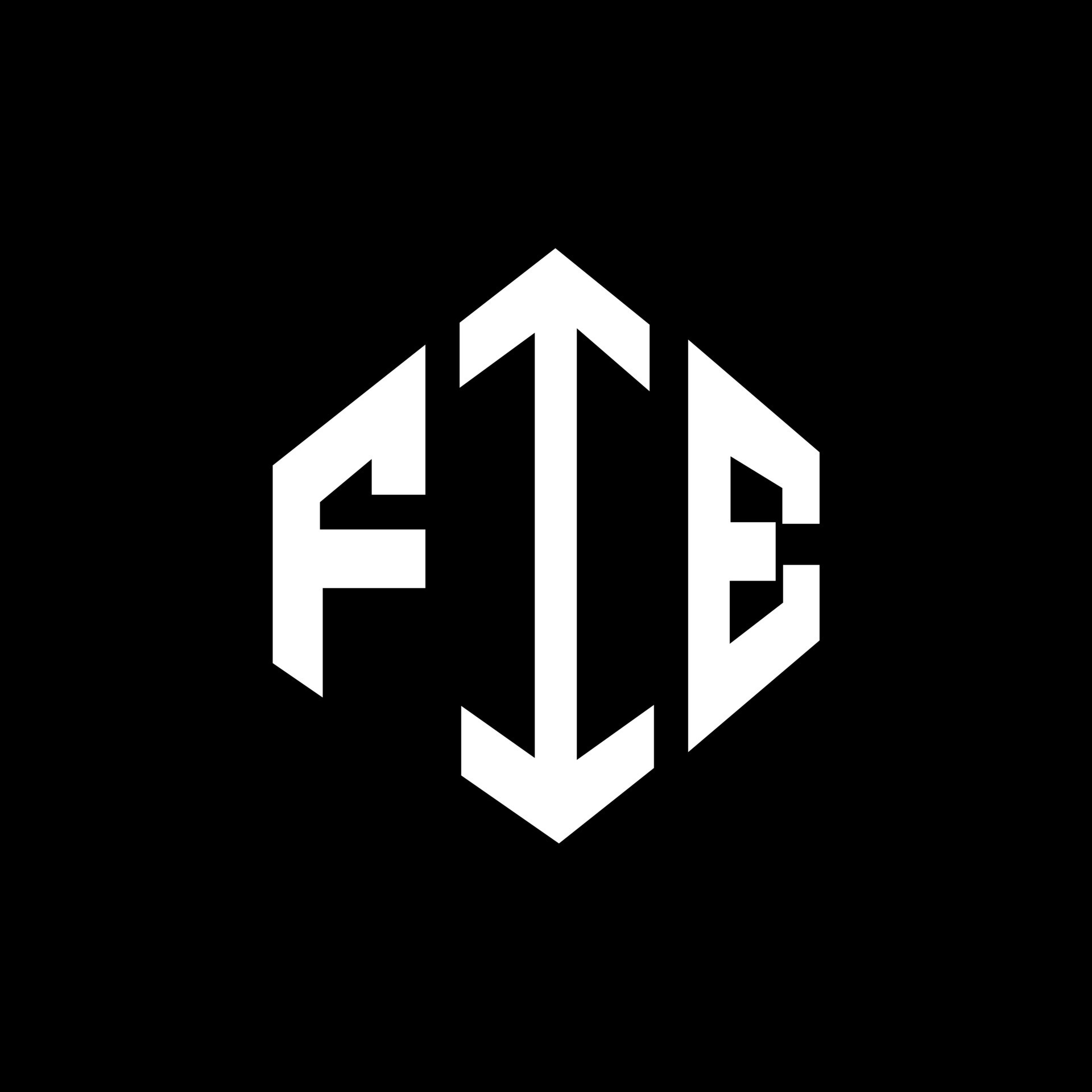 FIE letter logo design with polygon shape. FIE polygon and cube shape