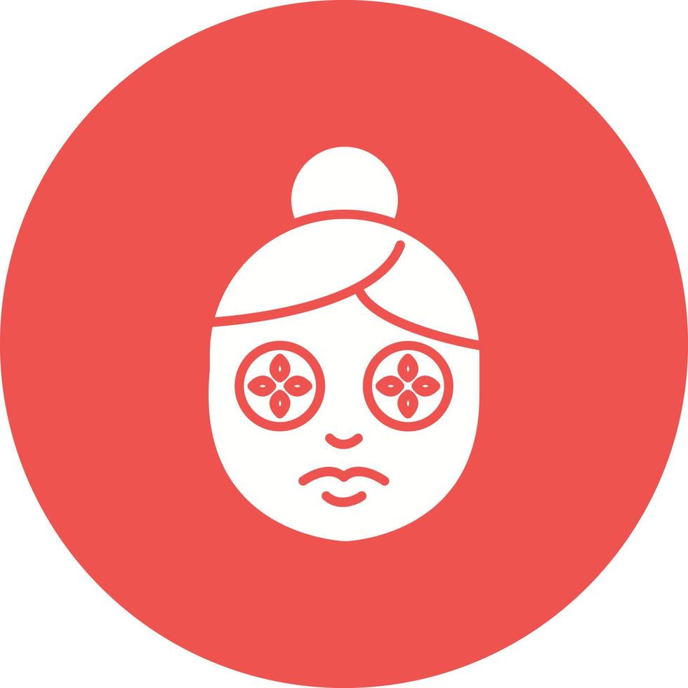 Spa Eye Treatment Glyph Circle Background Icon vector