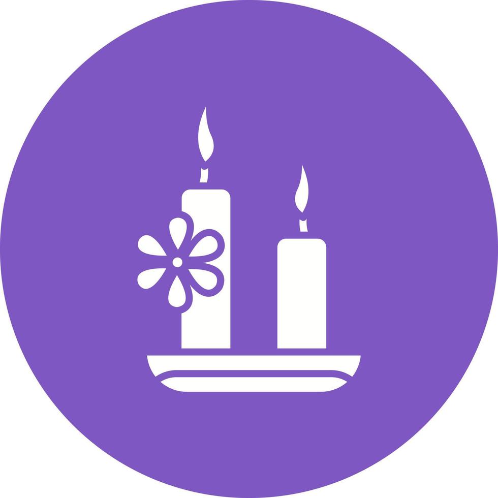 Spa Candle Glyph Circle Background Icon vector
