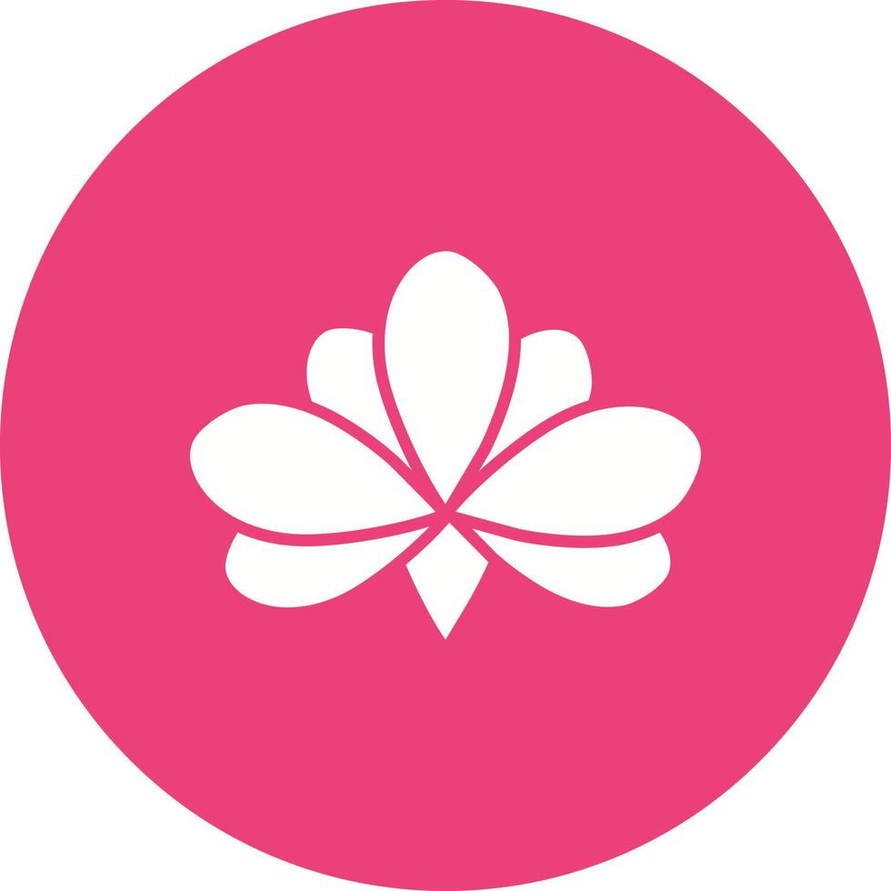 Lotus Glyph Circle Background Icon vector