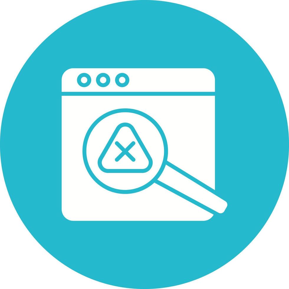 Not Found Error Glyph Circle Background Icon vector