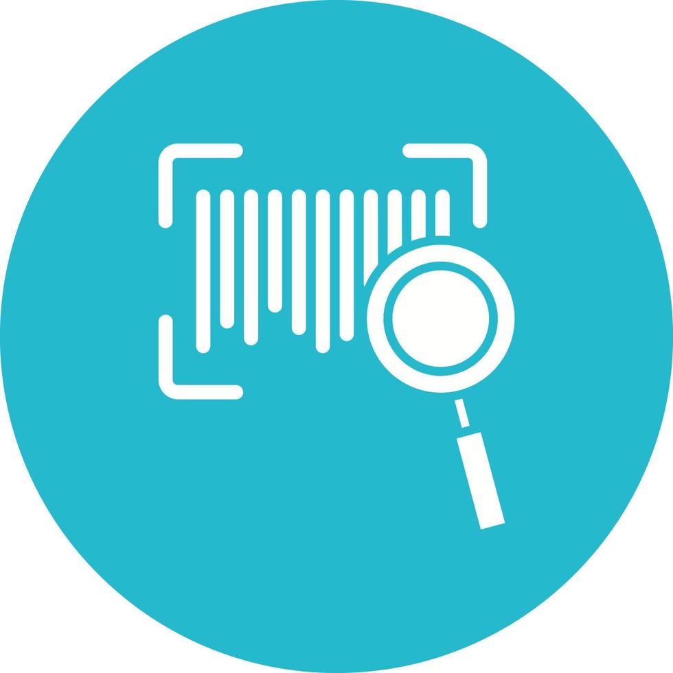 Barcode Search Glyph Circle Background Icon vector
