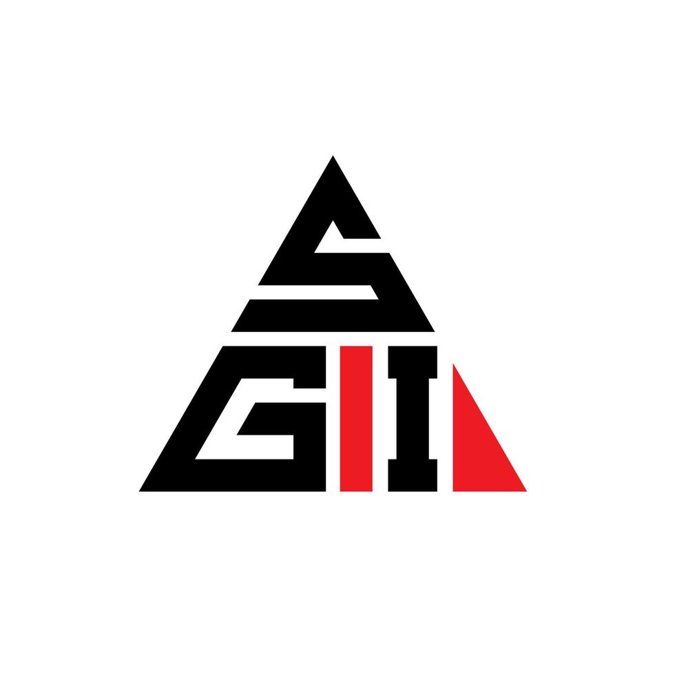 SGI triangle letter logo design with triangle shape. SGI triangle logo design monogram. SGI triangle vector logo template with red color. SGI triangular logo Simple, Elegant, and Luxurious Logo.