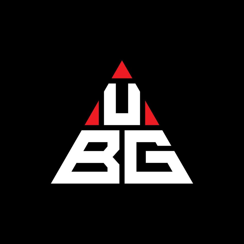 diseño de logotipo de letra triangular ubg con forma de triángulo. monograma de diseño del logotipo del triángulo ubg. plantilla de logotipo de vector de triángulo ubg con color rojo. logotipo triangular ubg logotipo simple, elegante y lujoso.