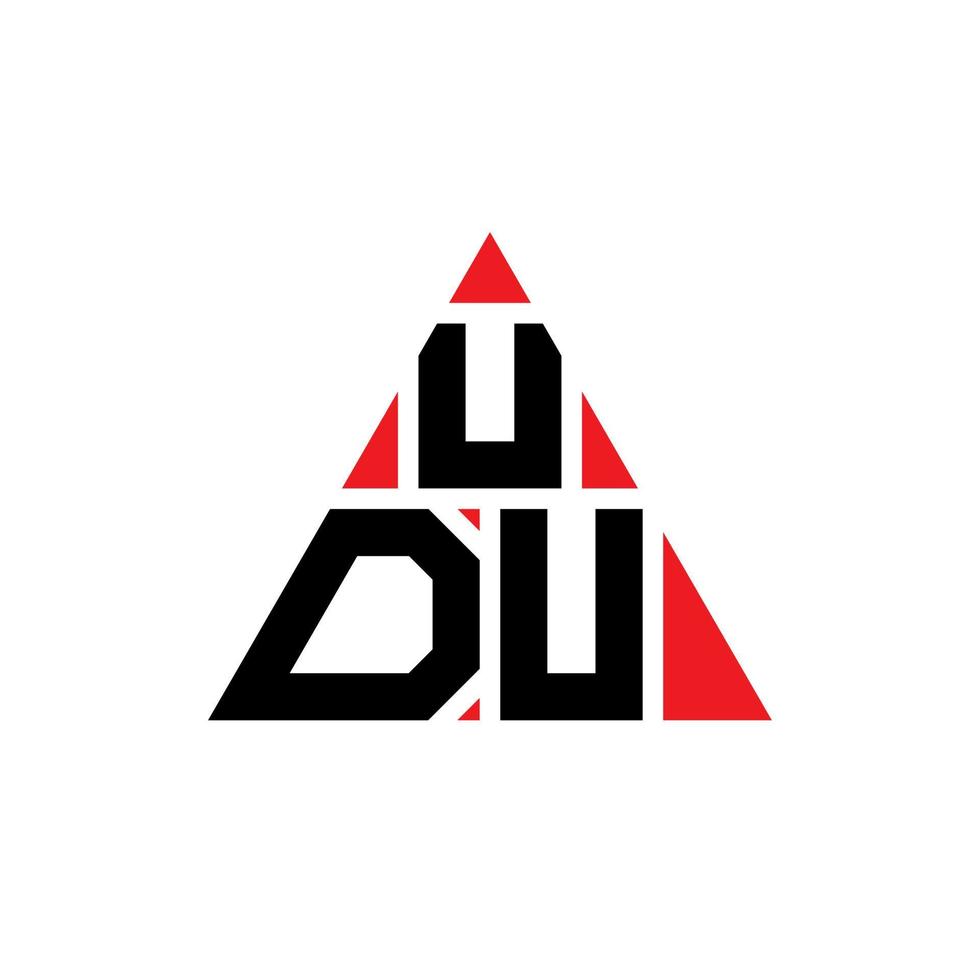 diseño de logotipo de letra triangular udu con forma de triángulo. monograma de diseño del logotipo del triángulo udu. plantilla de logotipo de vector de triángulo udu con color rojo. logotipo triangular udu logotipo simple, elegante y lujoso.