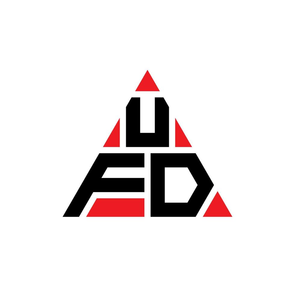 diseño de logotipo de letra triangular ufd con forma de triángulo. monograma de diseño del logotipo del triángulo ufd. plantilla de logotipo de vector de triángulo ufd con color rojo. logotipo triangular ufd logotipo simple, elegante y lujoso.