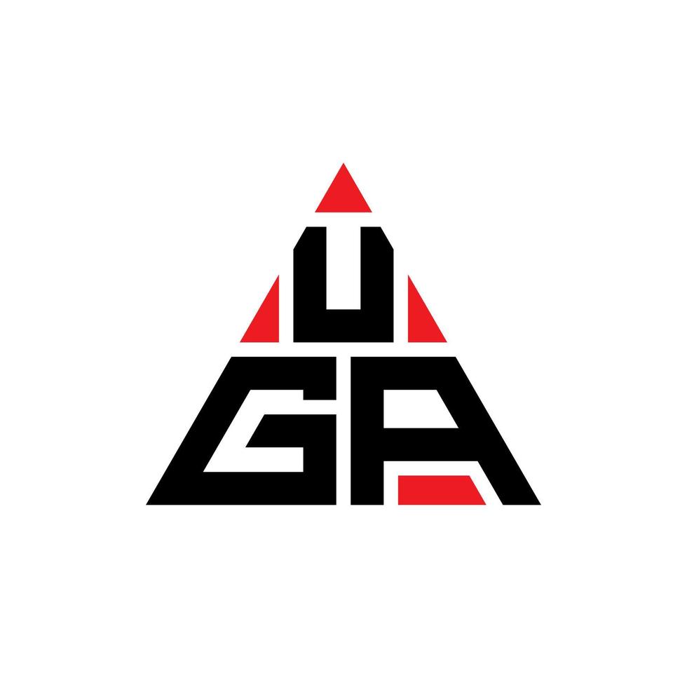 diseño de logotipo de letra triangular uga con forma de triángulo. monograma de diseño del logotipo del triángulo uga. plantilla de logotipo de vector de triángulo uga con color rojo. logotipo triangular de uga logotipo simple, elegante y lujoso.