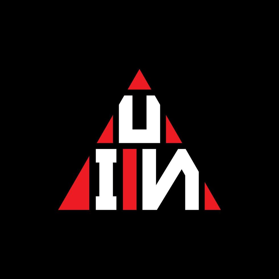 diseño de logotipo de letra de triángulo uin con forma de triángulo. monograma de diseño del logotipo del triángulo uin. plantilla de logotipo de vector de triángulo uin con color rojo. logotipo triangular uin logotipo simple, elegante y lujoso.