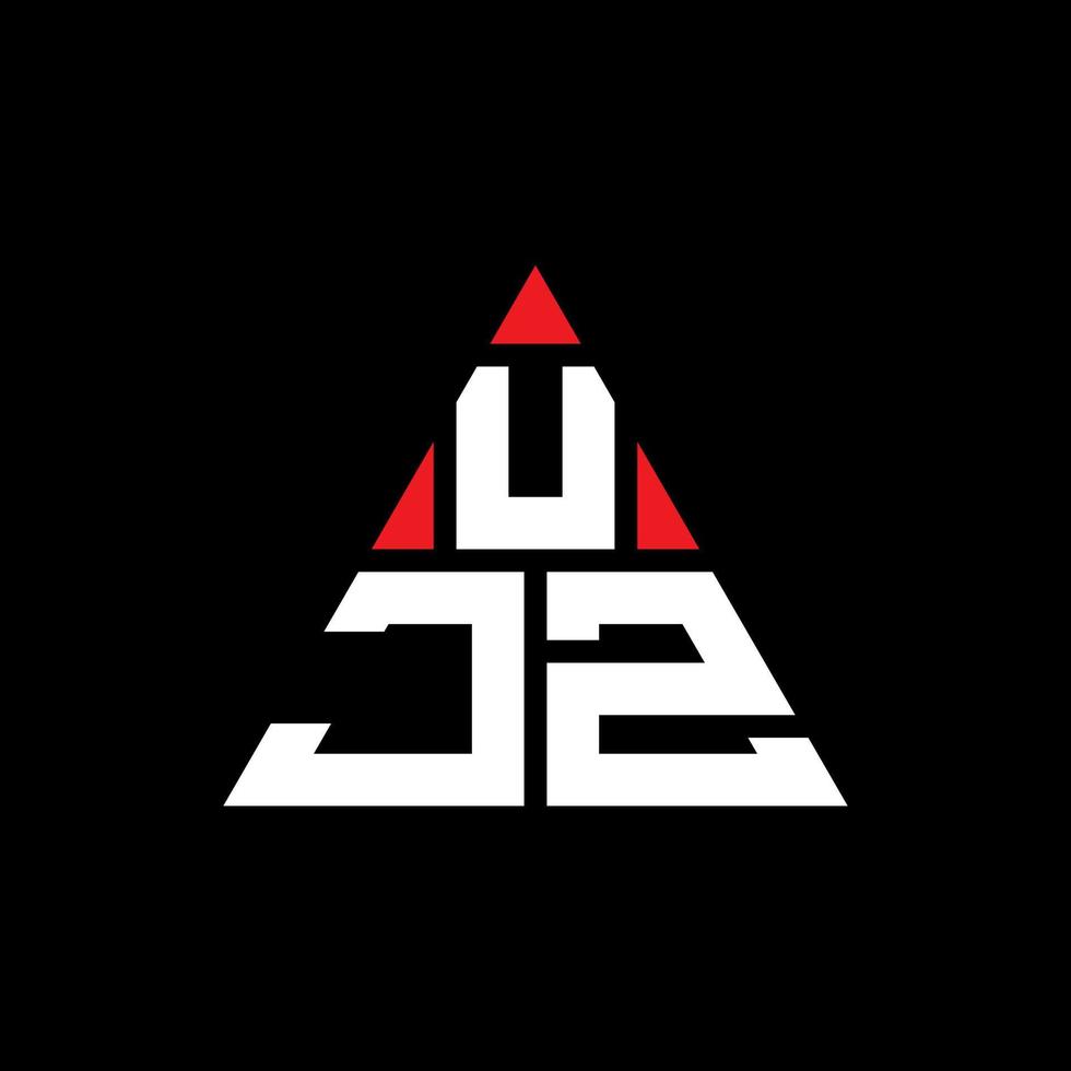 diseño de logotipo de letra triangular ujz con forma de triángulo. monograma de diseño del logotipo del triángulo ujz. plantilla de logotipo de vector de triángulo ujz con color rojo. logotipo triangular ujz logotipo simple, elegante y lujoso.