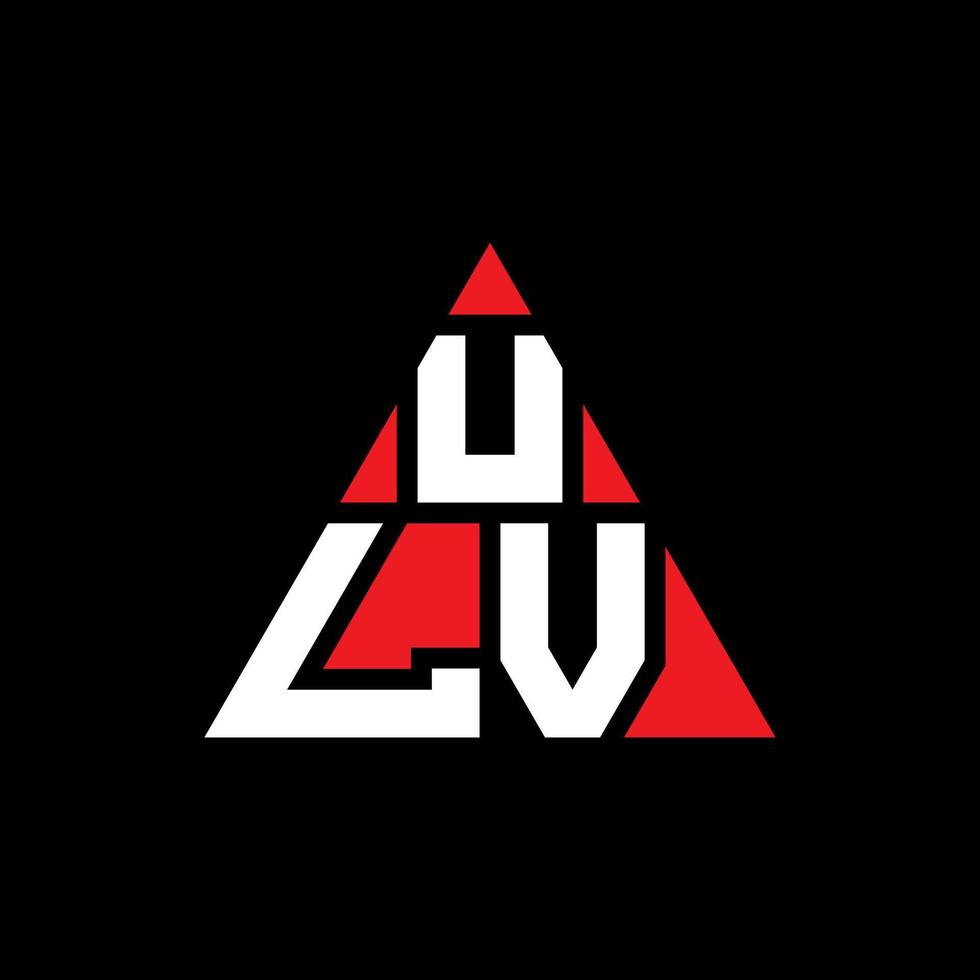 diseño de logotipo de letra de triángulo ulv con forma de triángulo. monograma de diseño de logotipo de triángulo ulv. plantilla de logotipo de vector de triángulo ulv con color rojo. logotipo triangular ulv logotipo simple, elegante y lujoso.