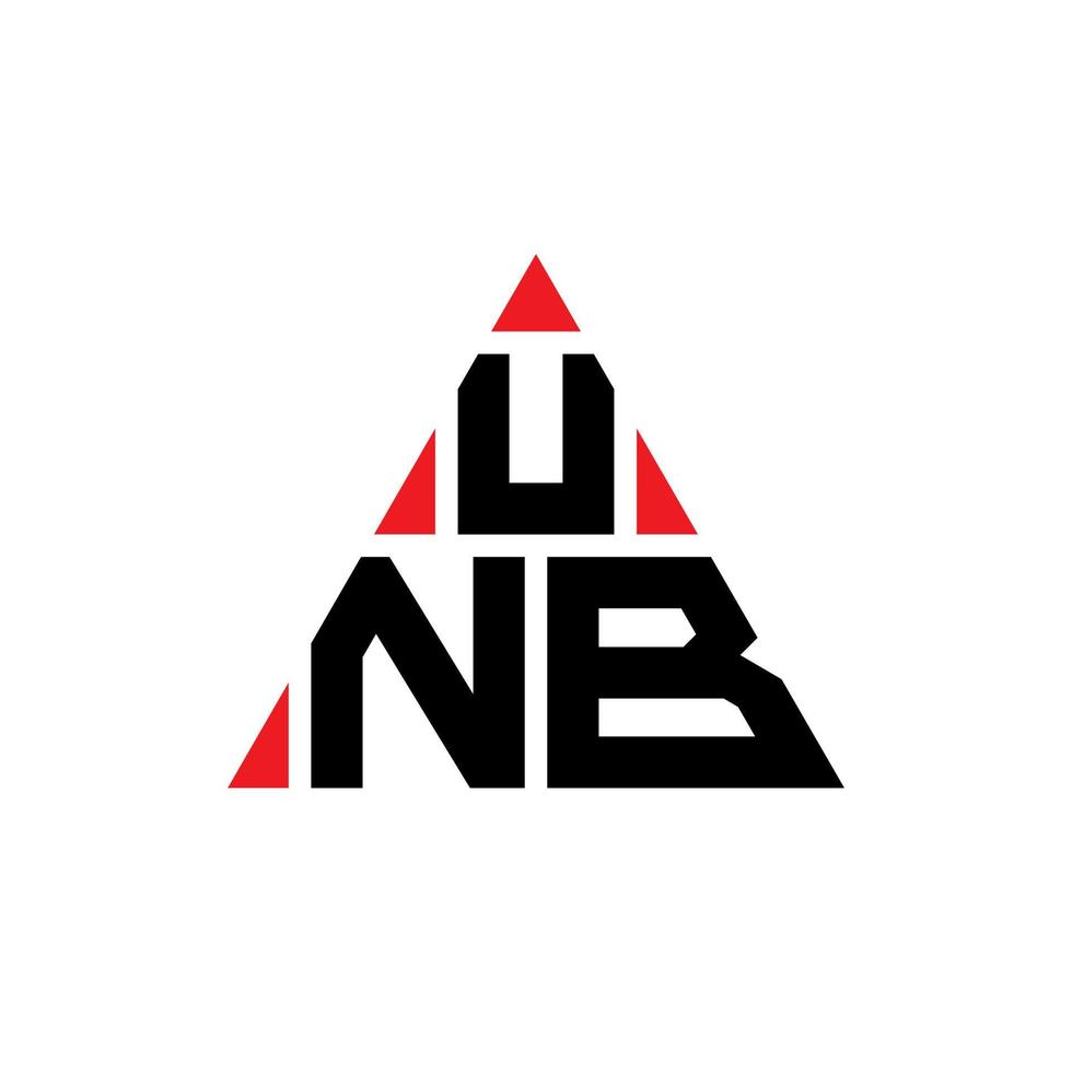 diseño de logotipo de letra de triángulo unb con forma de triángulo. monograma de diseño de logotipo de triángulo unb. plantilla de logotipo de vector de triángulo unb con color rojo. logotipo triangular unb logotipo simple, elegante y lujoso.