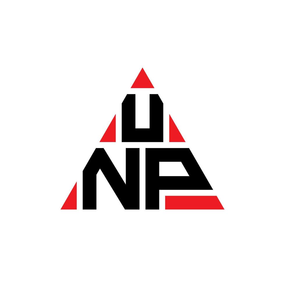 diseño de logotipo de letra triangular unp con forma de triángulo. monograma de diseño de logotipo de triángulo unp. plantilla de logotipo de vector de triángulo unp con color rojo. logotipo triangular unp logotipo simple, elegante y lujoso.