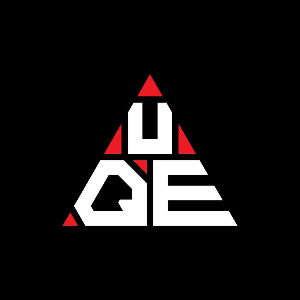 UQE triangle letter logo design with triangle shape. UQE triangle logo design monogram. UQE triangle vector logo template with red color. UQE triangular logo Simple, Elegant, and Luxurious Logo.