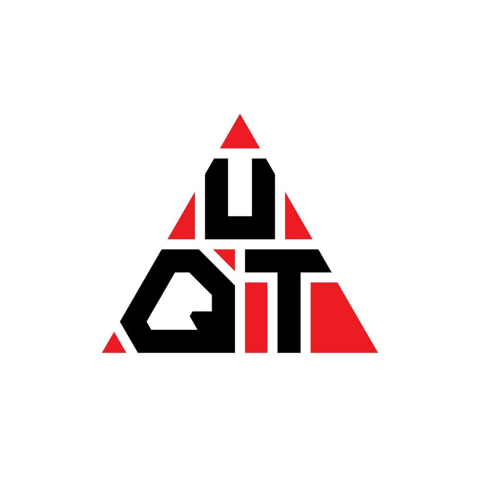 uqt diseño de logotipo de letra triangular con forma de triángulo. monograma de diseño del logotipo del triángulo uqt. plantilla de logotipo de vector de triángulo uqt con color rojo. logotipo triangular uqt logotipo simple, elegante y lujoso.