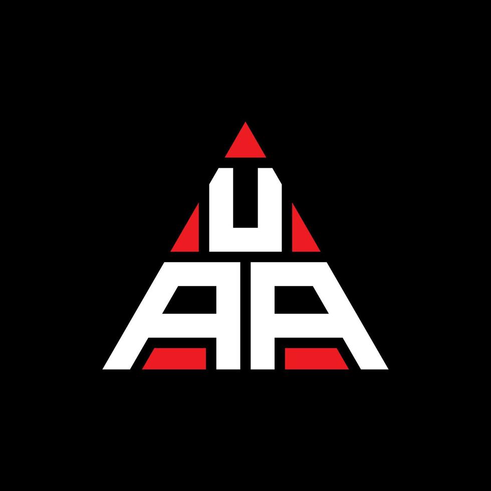 UAA triangle letter logo design with triangle shape. UAA triangle logo design monogram. UAA triangle vector logo template with red color. UAA triangular logo Simple, Elegant, and Luxurious Logo.