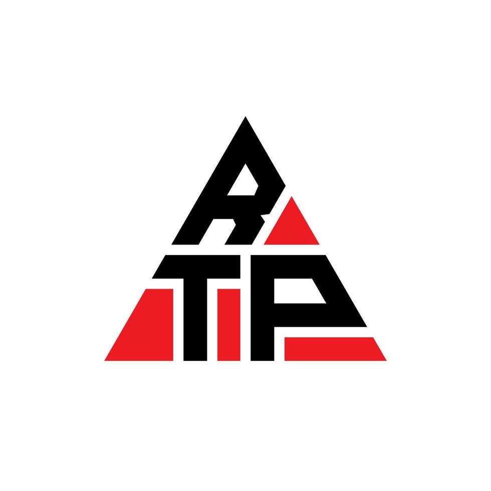 diseño de logotipo de letra triangular rtp con forma de triángulo. monograma de diseño de logotipo de triángulo rtp. plantilla de logotipo de vector de triángulo rtp con color rojo. logotipo triangular rtp logotipo simple, elegante y lujoso.