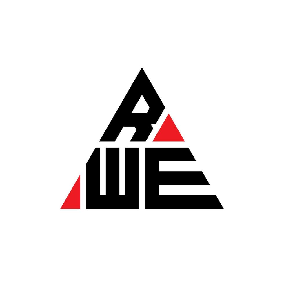 RWE triangle letter logo design with triangle shape. RWE triangle logo design monogram. RWE triangle vector logo template with red color. RWE triangular logo Simple, Elegant, and Luxurious Logo.