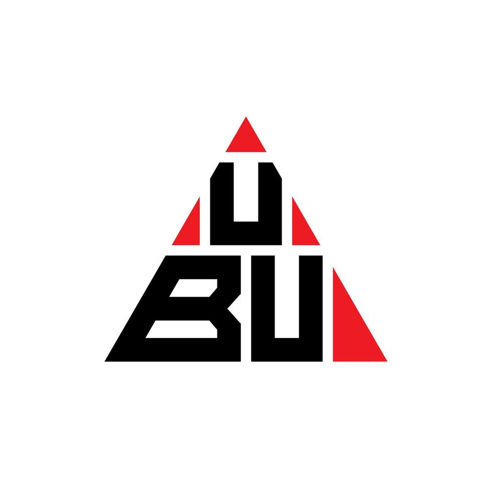 UBU triangle letter logo design with triangle shape. UBU triangle logo design monogram. UBU triangle vector logo template with red color. UBU triangular logo Simple, Elegant, and Luxurious Logo.