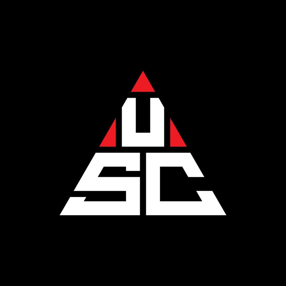 USC triangle letter logo design with triangle shape. USC triangle logo design monogram. USC triangle vector logo template with red color. USC triangular logo Simple, Elegant, and Luxurious Logo.