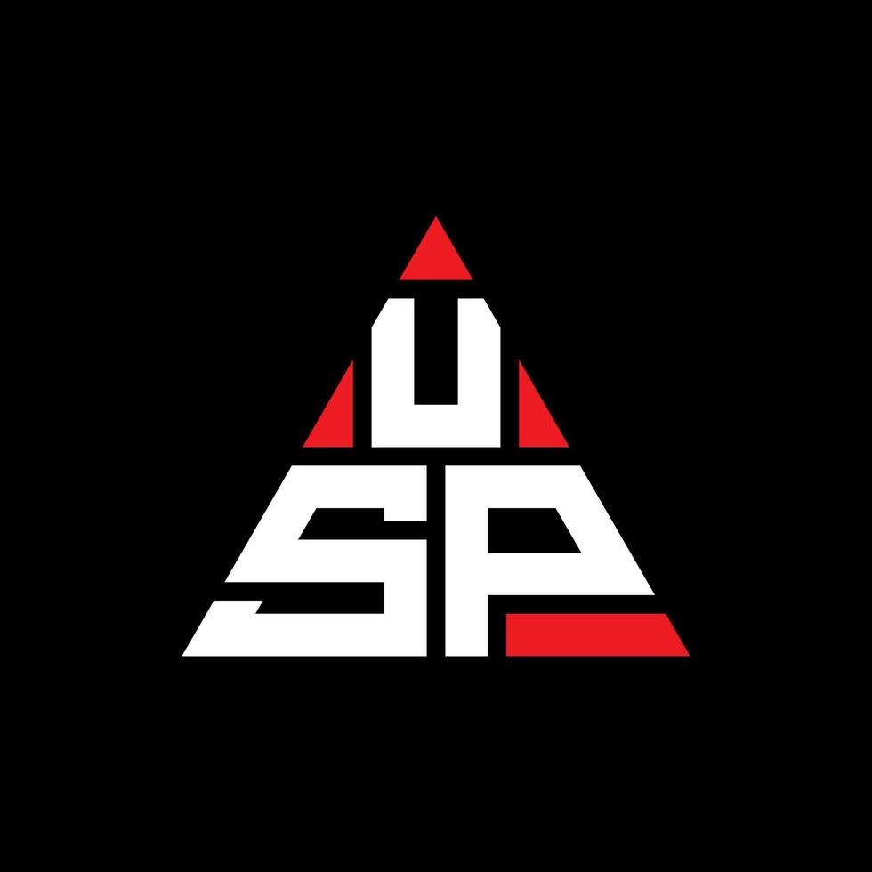 diseño de logotipo de letra triangular usp con forma de triángulo. monograma de diseño de logotipo de triángulo usp. plantilla de logotipo de vector de triángulo usp con color rojo. logotipo triangular usp logotipo simple, elegante y lujoso.