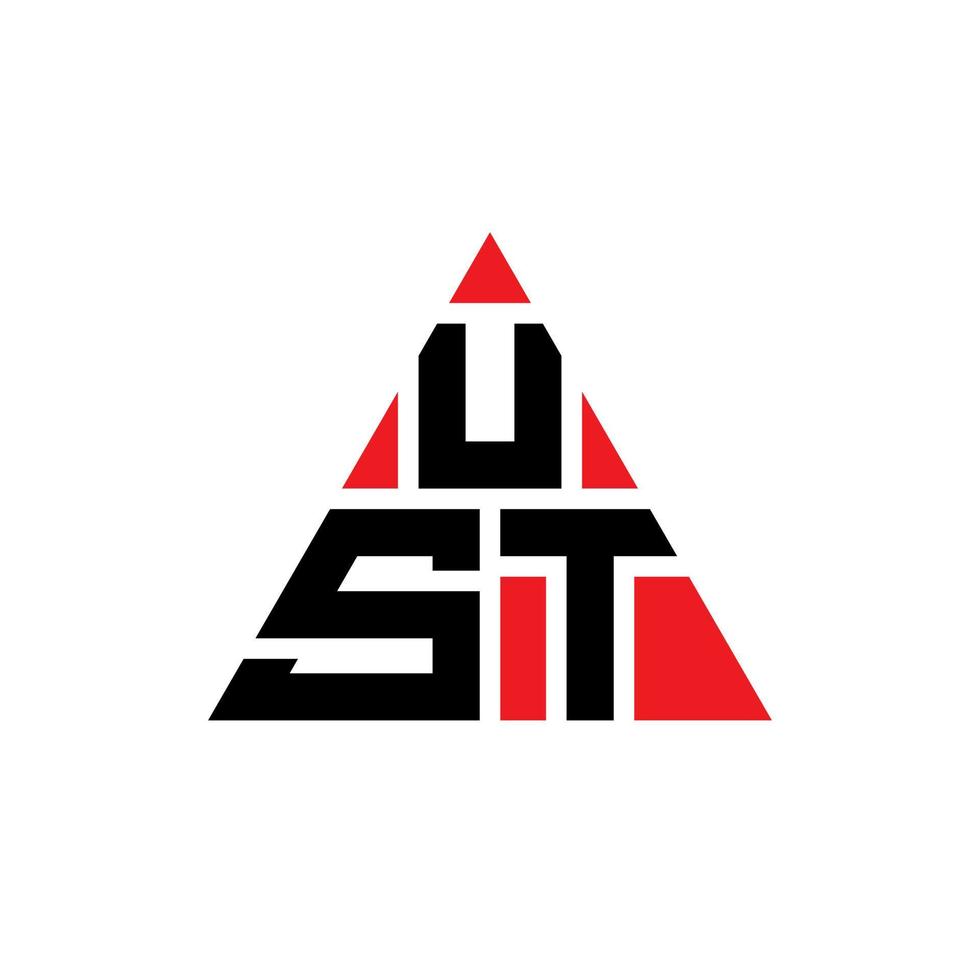 diseño de logotipo de letra de triángulo simple con forma de triángulo. monograma de diseño de logotipo de triángulo simple. plantilla de logotipo de vector de triángulo ust con color rojo. solo logo triangular logo simple, elegante y lujoso.