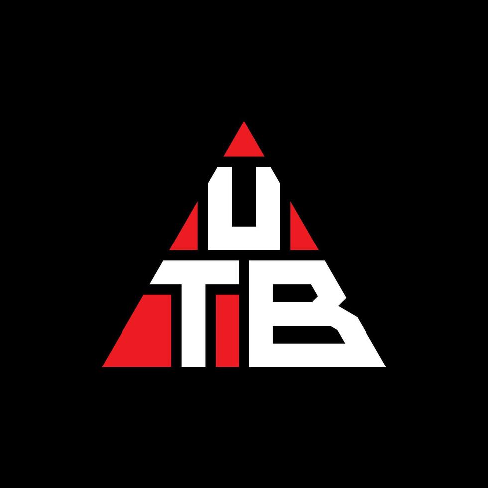 UTB triangle letter logo design with triangle shape. UTB triangle logo design monogram. UTB triangle vector logo template with red color. UTB triangular logo Simple, Elegant, and Luxurious Logo.
